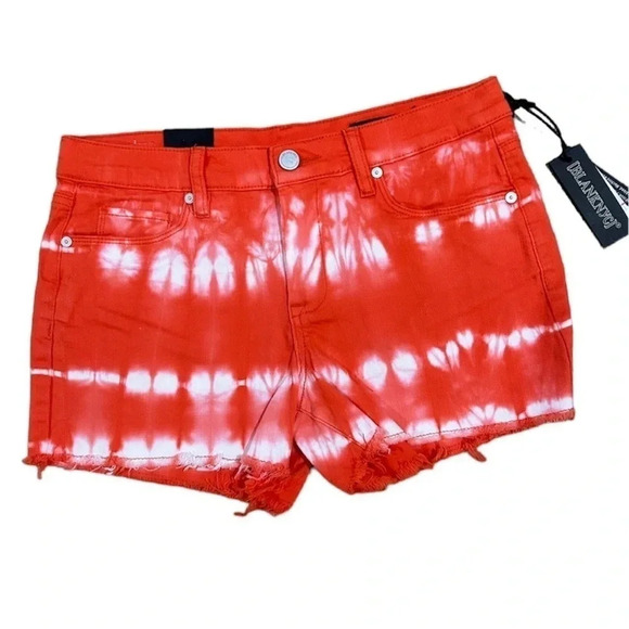 Blank NYC The Essex Classic Cut-Off Short Orange Tie-Dye Denim Size 27 NWT - Picture 1 of 8